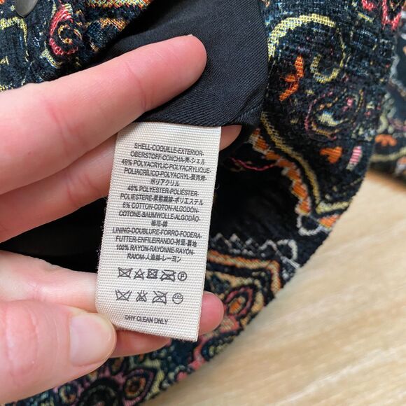 Free People Tapestry Labyrinth Patterned Moto Jacket Women's S - Picture 7 of 7